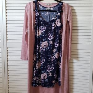 Dress and cardigan set, size small